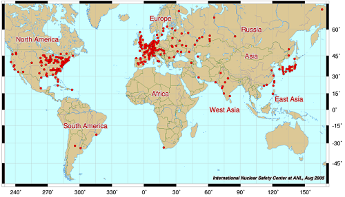 International Nuclear Safety Center Interactive Web Maps